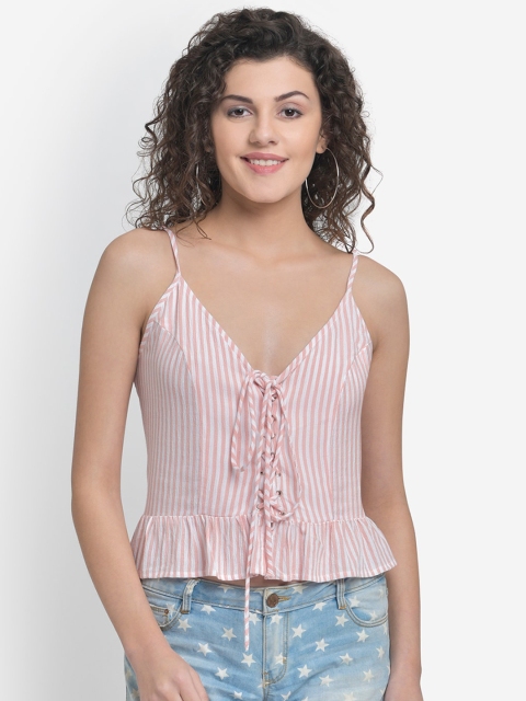 

Martini Women Pink & White Striped Top