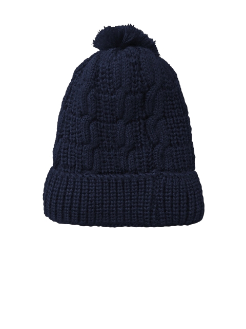 

Kosha Girls Navy Blue Self-Design Beanie