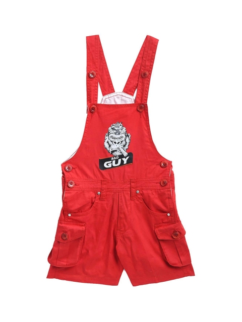 

FirstClap Unisex Kids Red Solid Dungarees