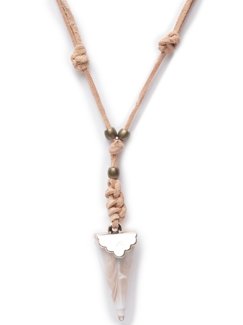 

JEWEL JUNCTION Men White & Beige Handcrafted Statement Necklace