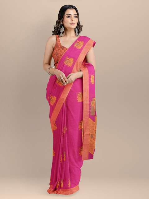 

BharatSthali Magenta Pure Cotton Woven Design Kovai Saree