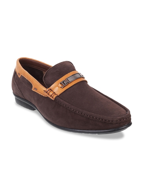 

Metro Men Brown & Orange Colourblocked Suede Loafers
