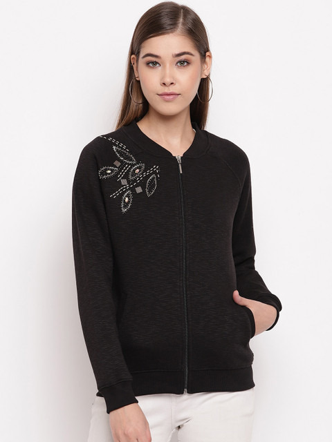 

Miss Grace Women Black Solid Sweatshirt