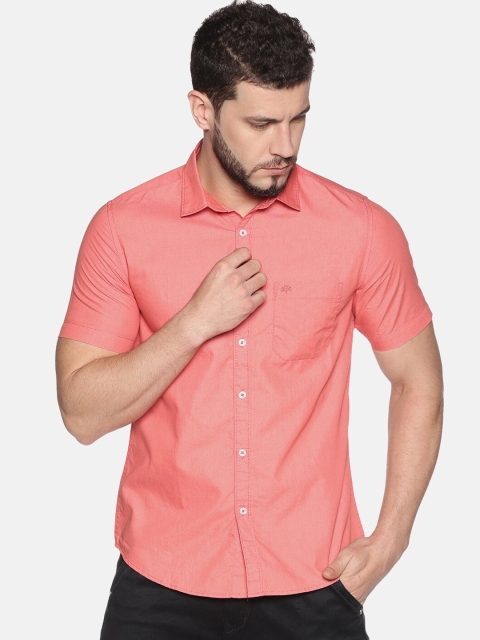 

Chennis Men Coral Slim Fit Solid Casual Shirt