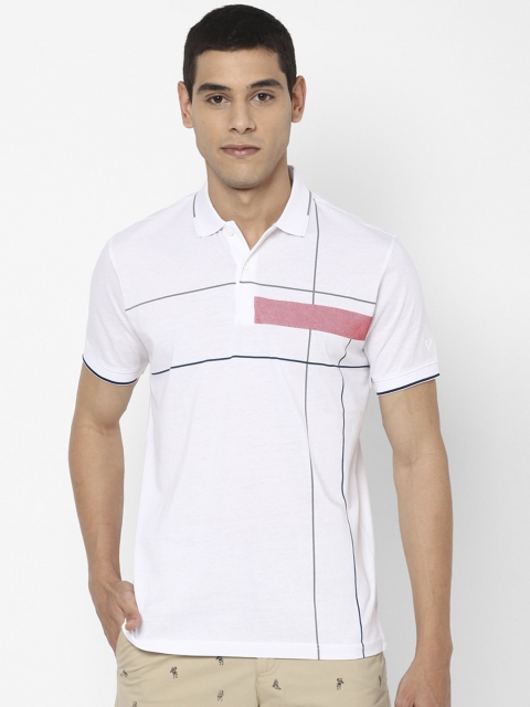

Solly Sport Men White Striped Cotton Polo Collar T-shirt