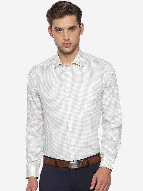 

Van Heusen Men Off-White Slim Fit Checked Formal Shirt