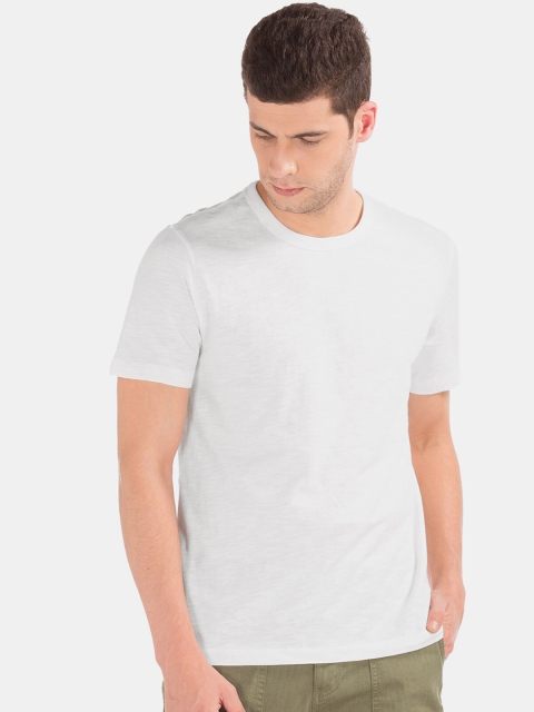 

GAP Men White Slub Jersey Crew Neck Tee