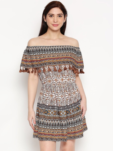 

People Women Multicoloured Printed A-Line Dress, Multi