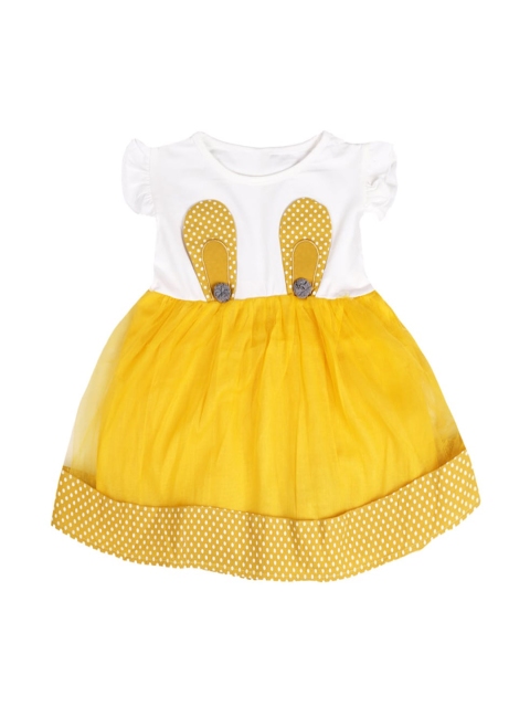 

DOROKIDS Girls Yellow Printed Fit and Flare Dress