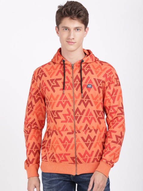 

ANTHEM Men Orange Printed Sweatshirt