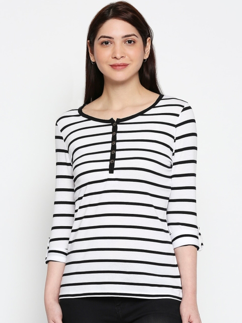 

People Women White & Black Striped Top