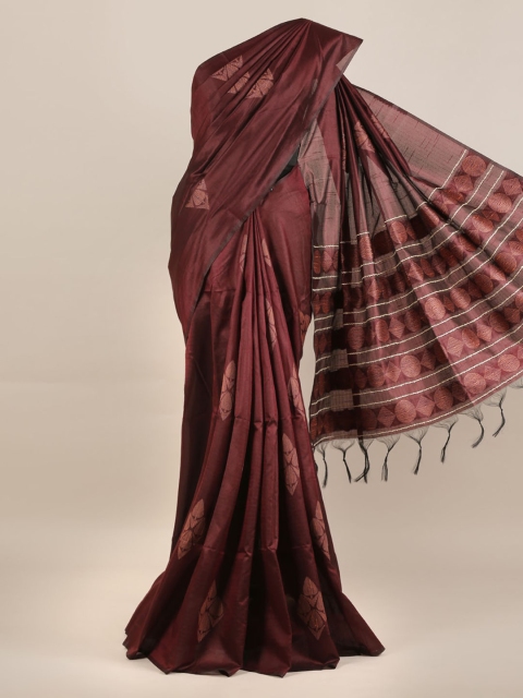 

Pothys Brown Woven Design Jute Silk Saree