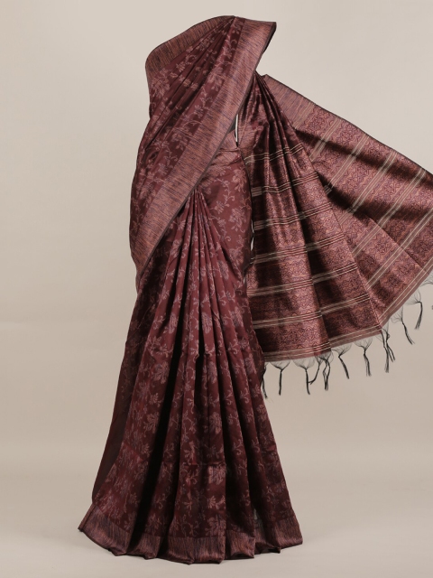 

Pothys Brown Woven Design Jute Silk Saree