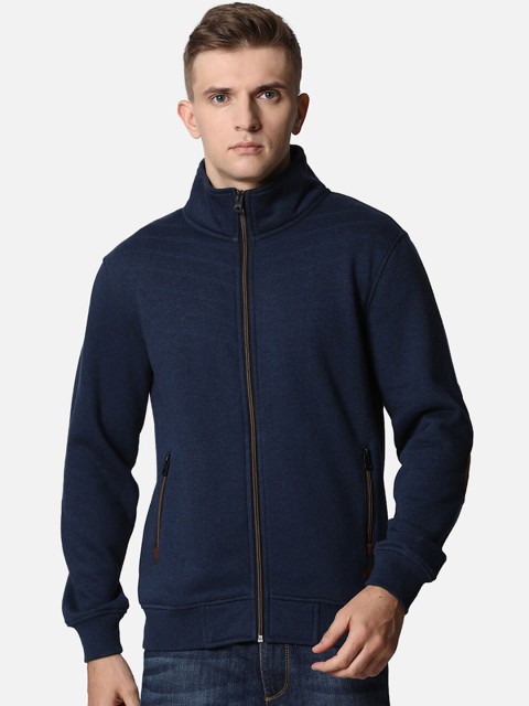 

t-base Men Navy Blue Solid Sweatshirt