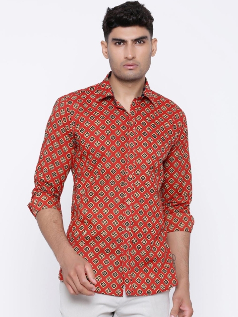 

Tistabene Men Red Regular Fit Printed Casual Shirt