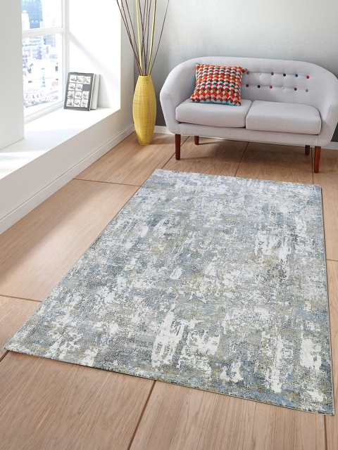 

OBSESSIONS Blue & Grey Abstract Anti-Skid Carpet
