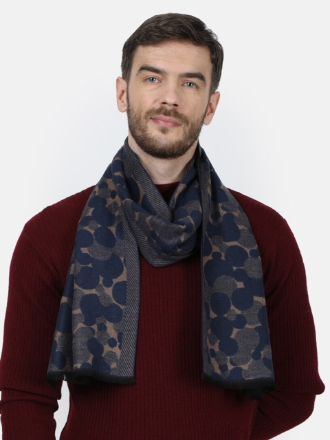 

Monte Carlo Men Grey & Navy Blue Printed Muffler