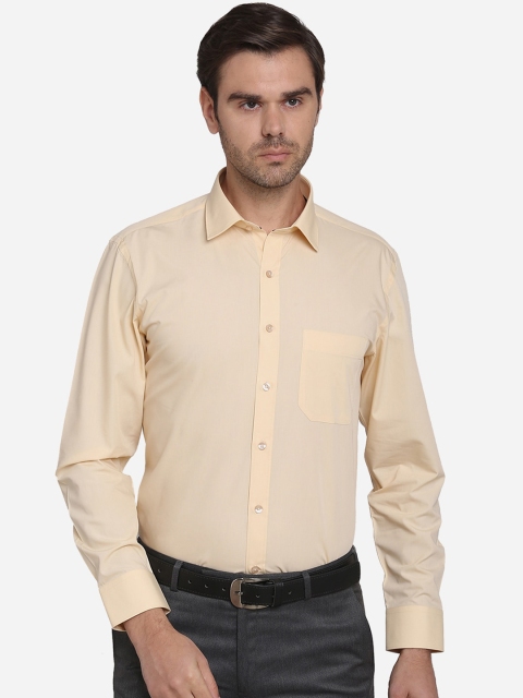 

Greenfibre Men Peach-Coloured Regular Fit Solid Casual Shirt