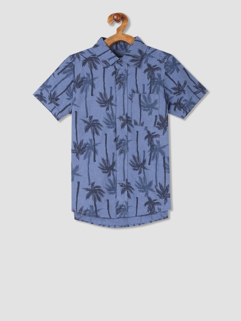 

The Childrens Place Boys Blue Regular Fit Printed Casual Shirt