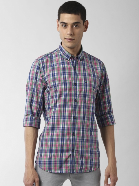 

Peter England Casuals Men Green Slim Fit Checked Casual Shirt