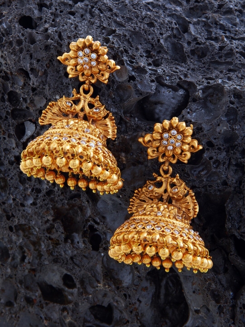

Alankruthi Gold-Plated Dome Shaped Jhumkas