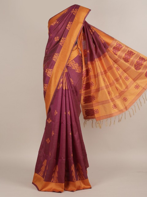 

Pothys Purple Woven Design Jute Silk Saree