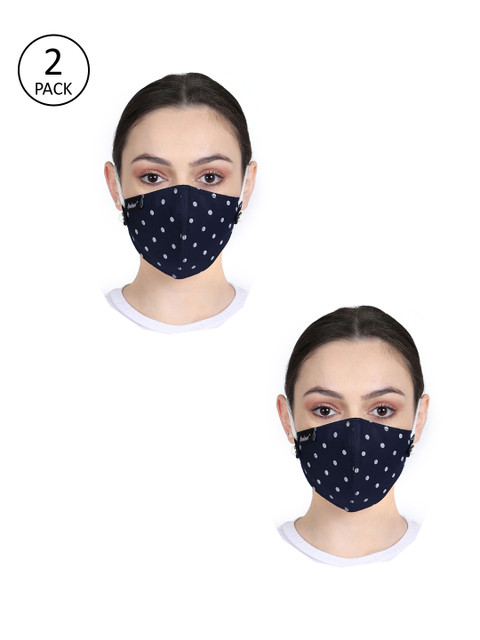 

Anekaant Unisex Navy Blue & White Polka Dot Printed 3-Ply Reusable Outdoor Face Mask