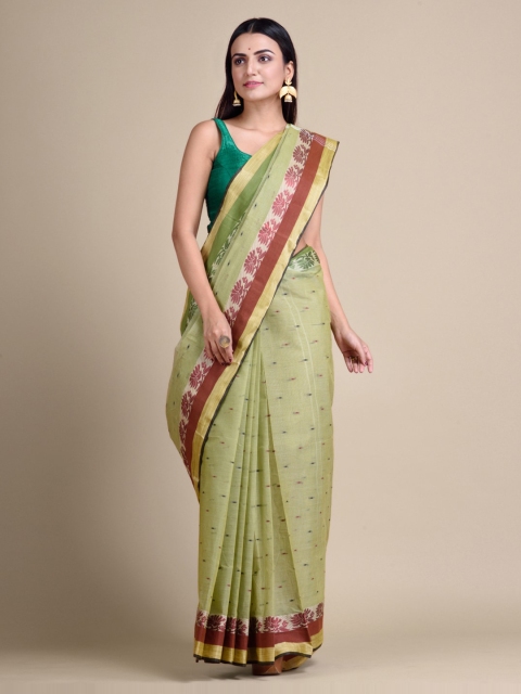 

Mitera Taupe Pure Cotton Woven Design Taant Saree