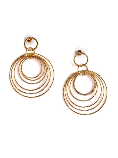 

Foxy Sperks Gold-Toned Circular Drop Earrings