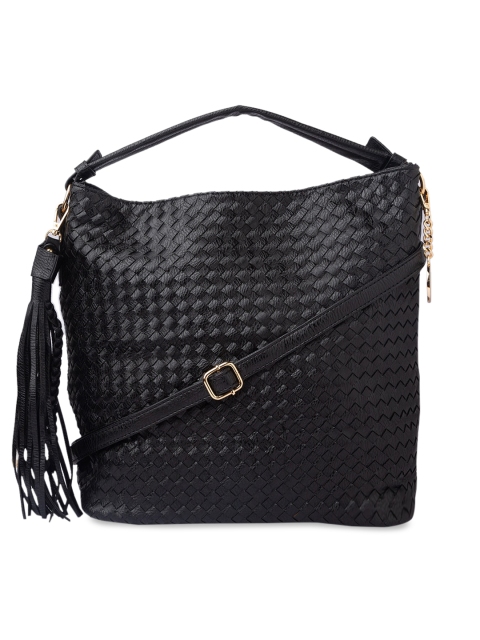 

Sole To Soul Black Self Design Hobo Bag