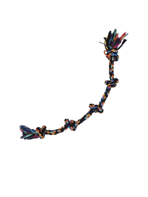 

Poochles Multicoloured Five Knot Rope Dog Toy, Multi