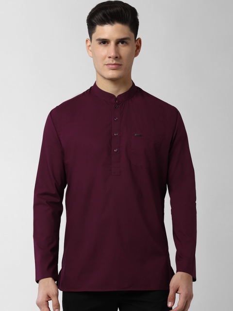 

Peter England Men Maroon Solid Straight Kurta