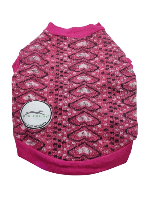 

PETS EMPIRE Pink Self-Design Dog Sweater