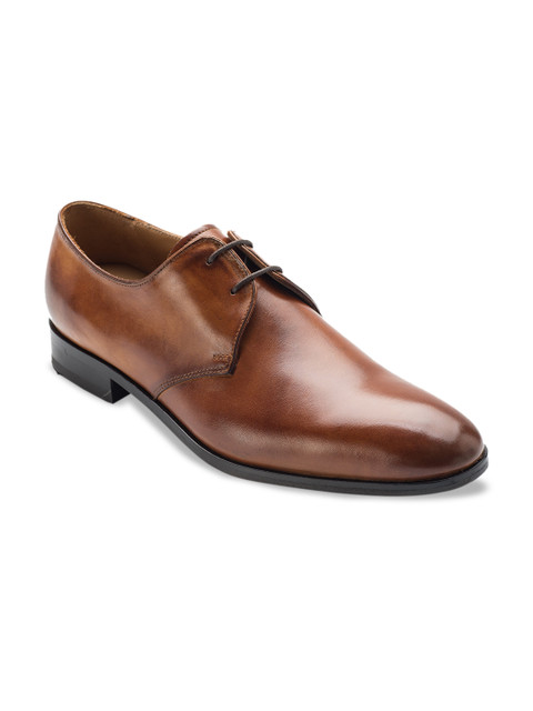 

Heel & Buckle London Men Tan Brown Solid Leather Formal Derbys