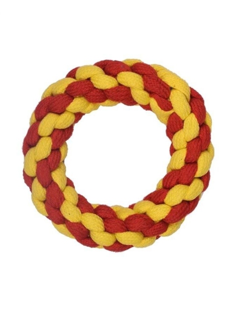 

Poochles Red & Yellow Twisted Tug Dog Toy