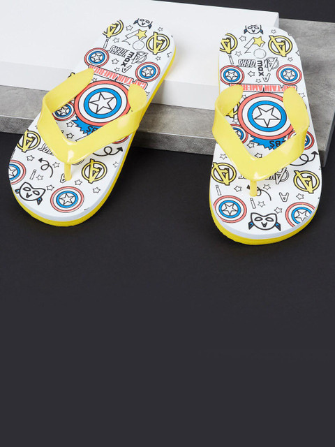 

max Boys Yellow Printed Thong Flip-Flops