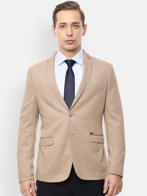 

Van Heusen Sport Men Beige Self-Design Slim Fit Single Breasted Blazer