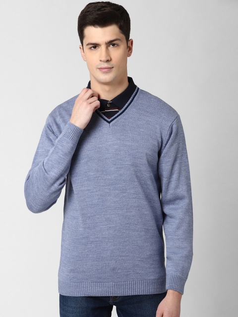 

Peter England Casuals Men Blue Solid Pullover Sweater