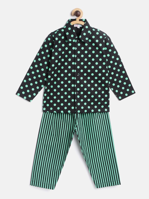 

Kids Clan Kids Black & Green Night suit