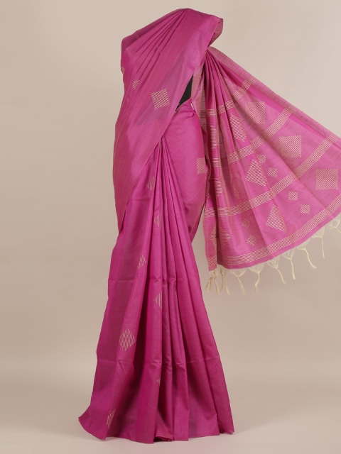 

Pothys Magenta Woven Design Jute Silk Saree