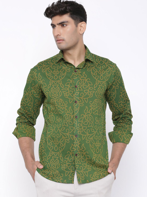 

Tistabene Men Green Regular Fit Printed Casual Shirt