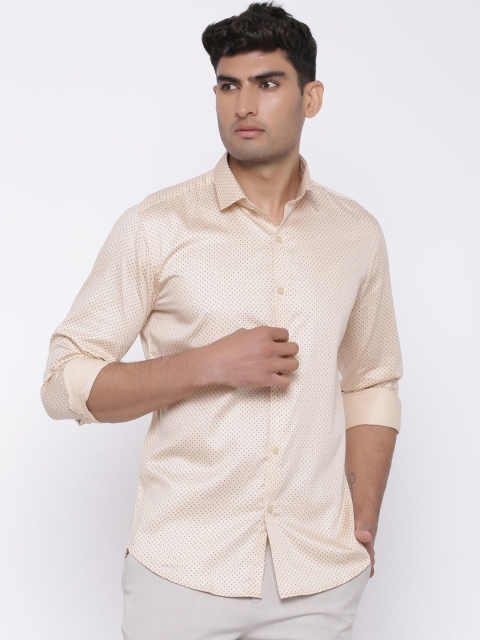 

Tistabene Men Peach-Coloured & Grey Regular Fit Printed Casual Shirt