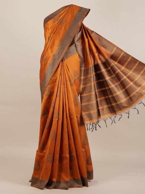 

Pothys Mustard Woven Design Jute Silk Saree