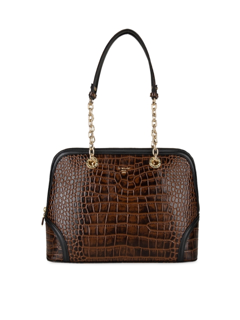 

Da Milano Brown Textured Handheld Bag