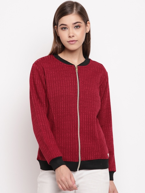 

Miss Grace Women Maroon Solid Sweatshirt
