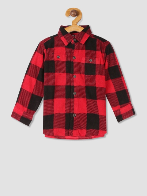 

The Childrens Place Boys Red Regular Fit Checked Casual Shirt