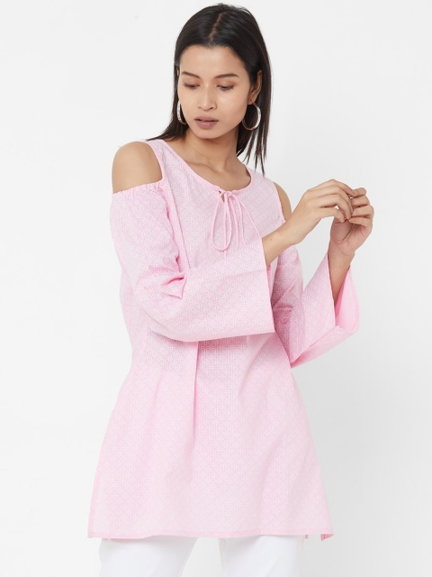 Vedic Women Pink Printed A-Line Top