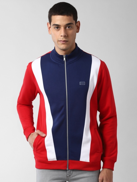 

Peter England Casuals Men Red & Navy Blue Colourblocked Sweatshirt