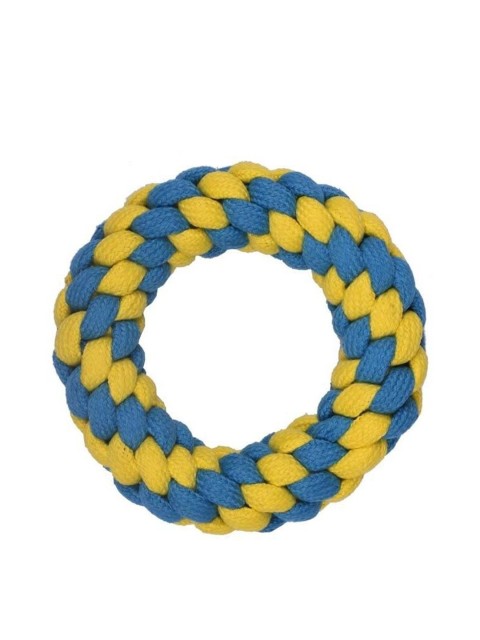

Poochles Blue & Yellow Twisted Tug Dog Toy