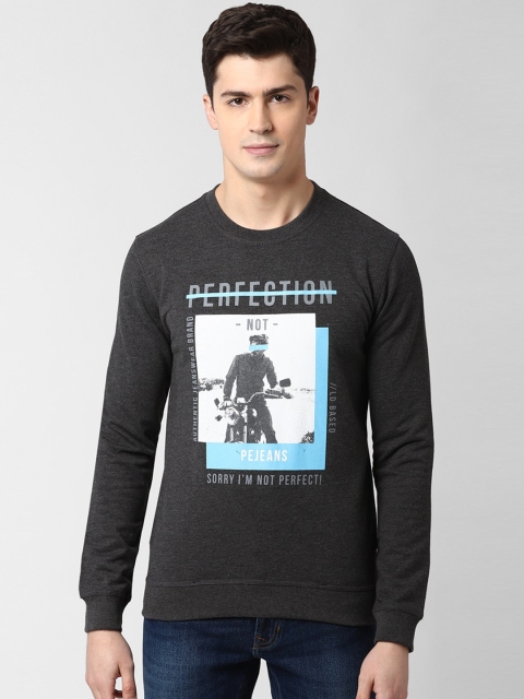 

Peter England Casuals Men Grey Printed Sweatshirt